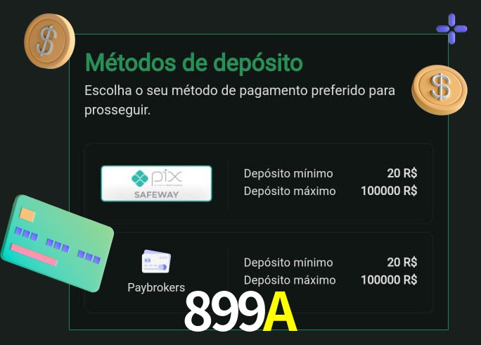 O cassino 899A oferece uma grande variedade de métodos de pagamento